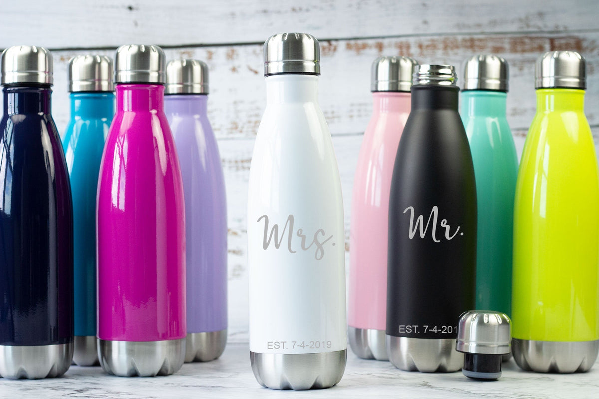 Mr and Mrs Water Bottle Tumbler set — Maddie and Co.