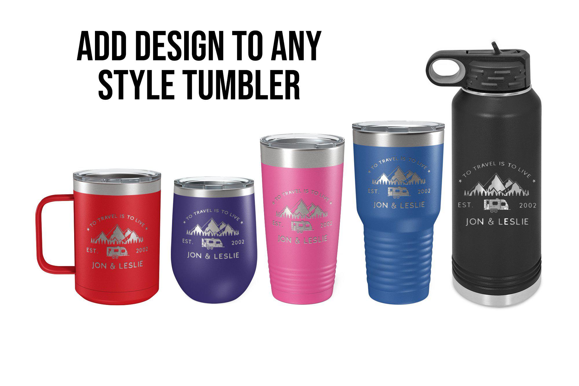 E-co Friendly Metal Camping Tumbler Recyclable Custom Sublimation