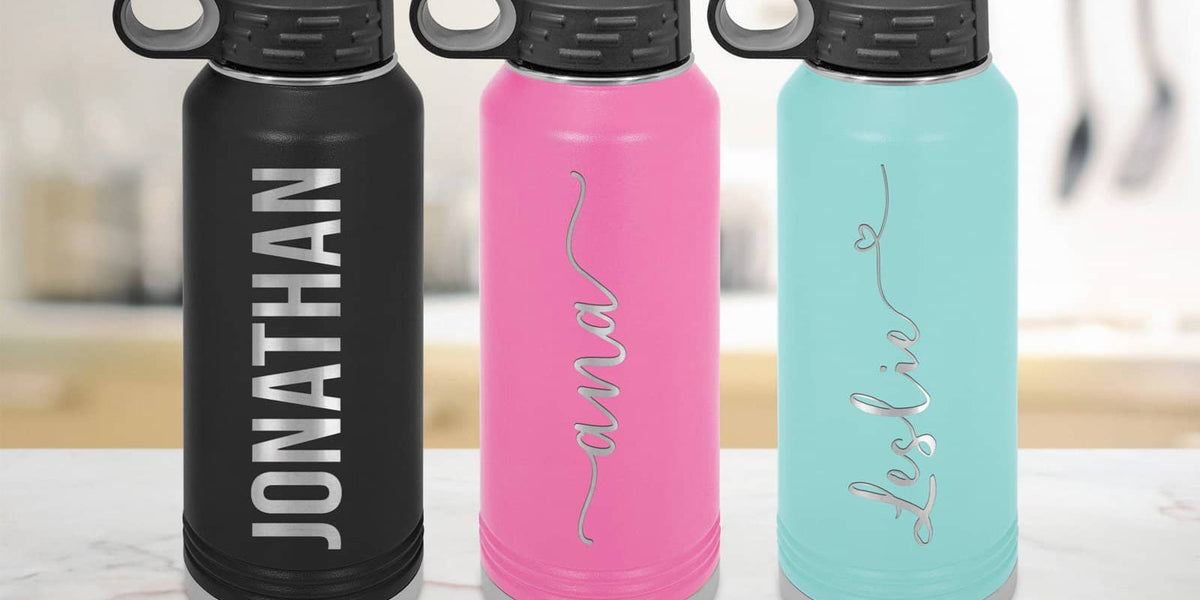  Personalized Water Bottle with Straw Lid on Panther